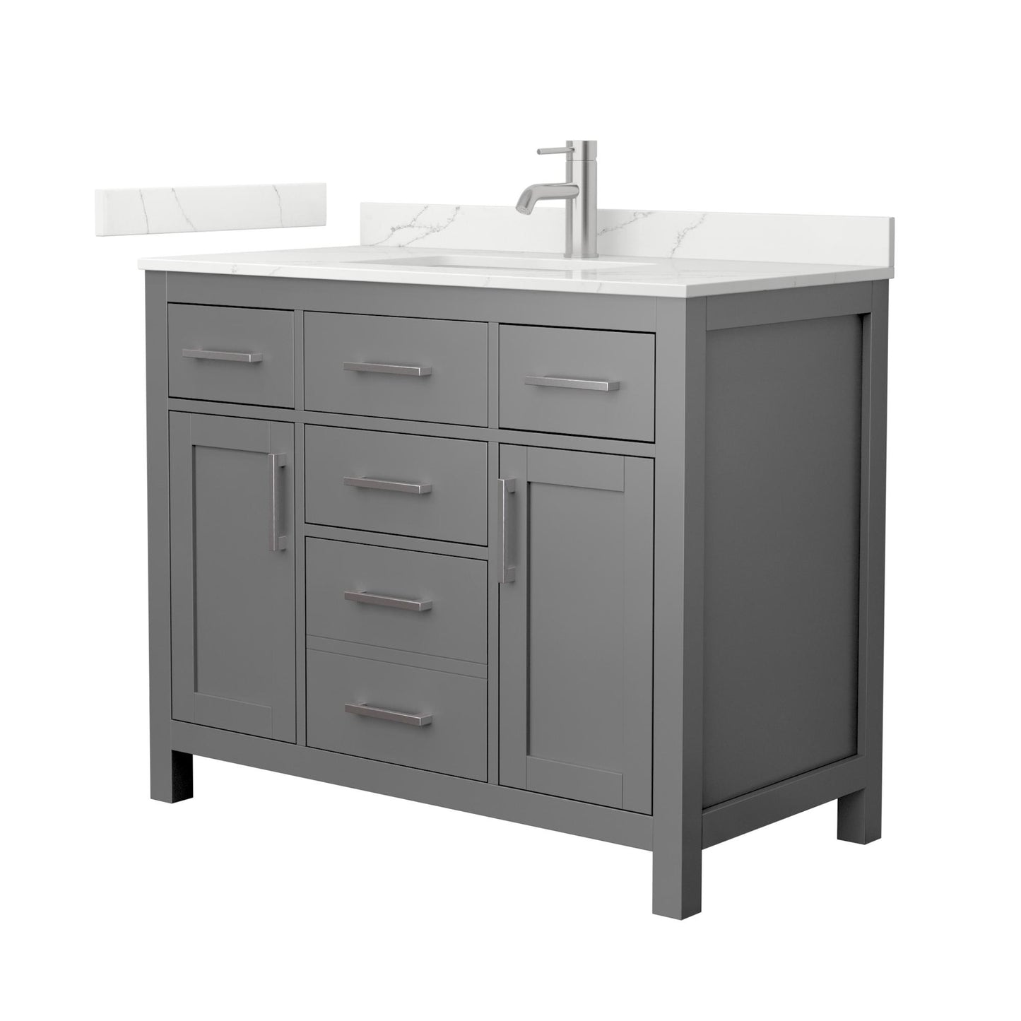 Beckett Bathroom Vanity with Countertop 42 inch Single Sink Single hole Faucet Setup