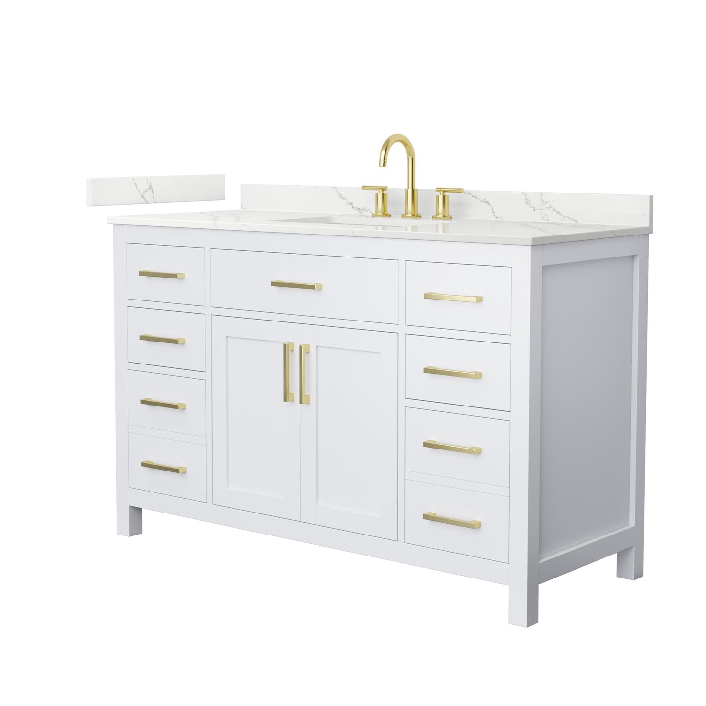 Beckett Bathroom Vanity with Countertop 54 inch Single Sink 3-hole Faucet Setup