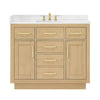 Custom image for Rift Oak with Brushed Gold Trim / White Cultured Marble / No Mirror