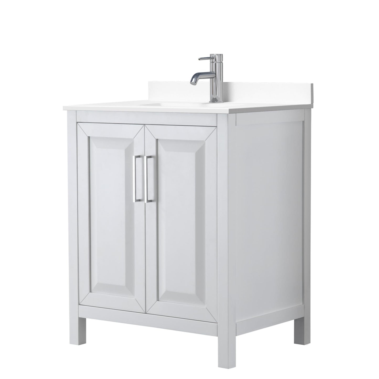 Daria Bathroom Vanity with Countertop 30 inch Single Sink Single hole Faucet Setup