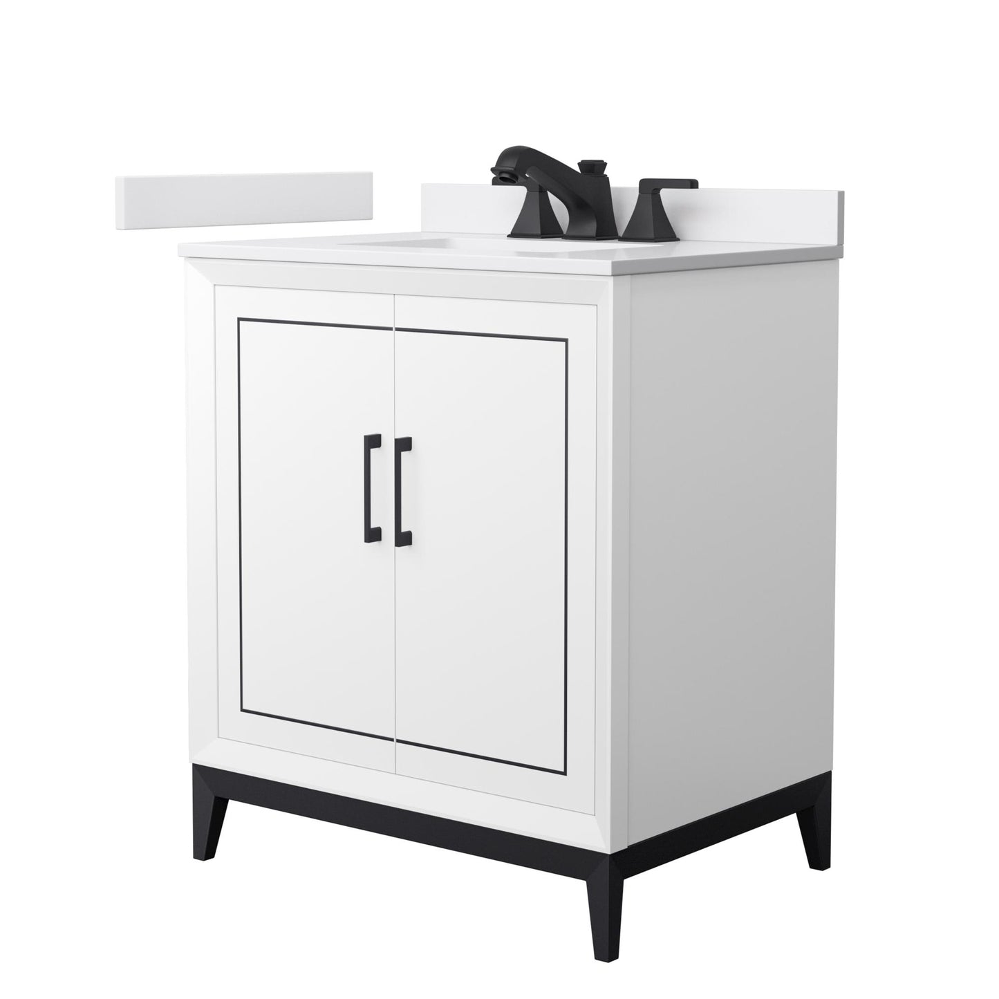 Marlena Bathroom Vanity with Countertop 30 inch Single Sink 3-hole Faucet Setup