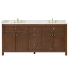 Custom image for Dark Walnut with Brushed Gold Trim / White Quartz / No Mirror