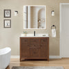Custom image for Dark Walnut with Matte Black Trim / White Quartz / No Mirror