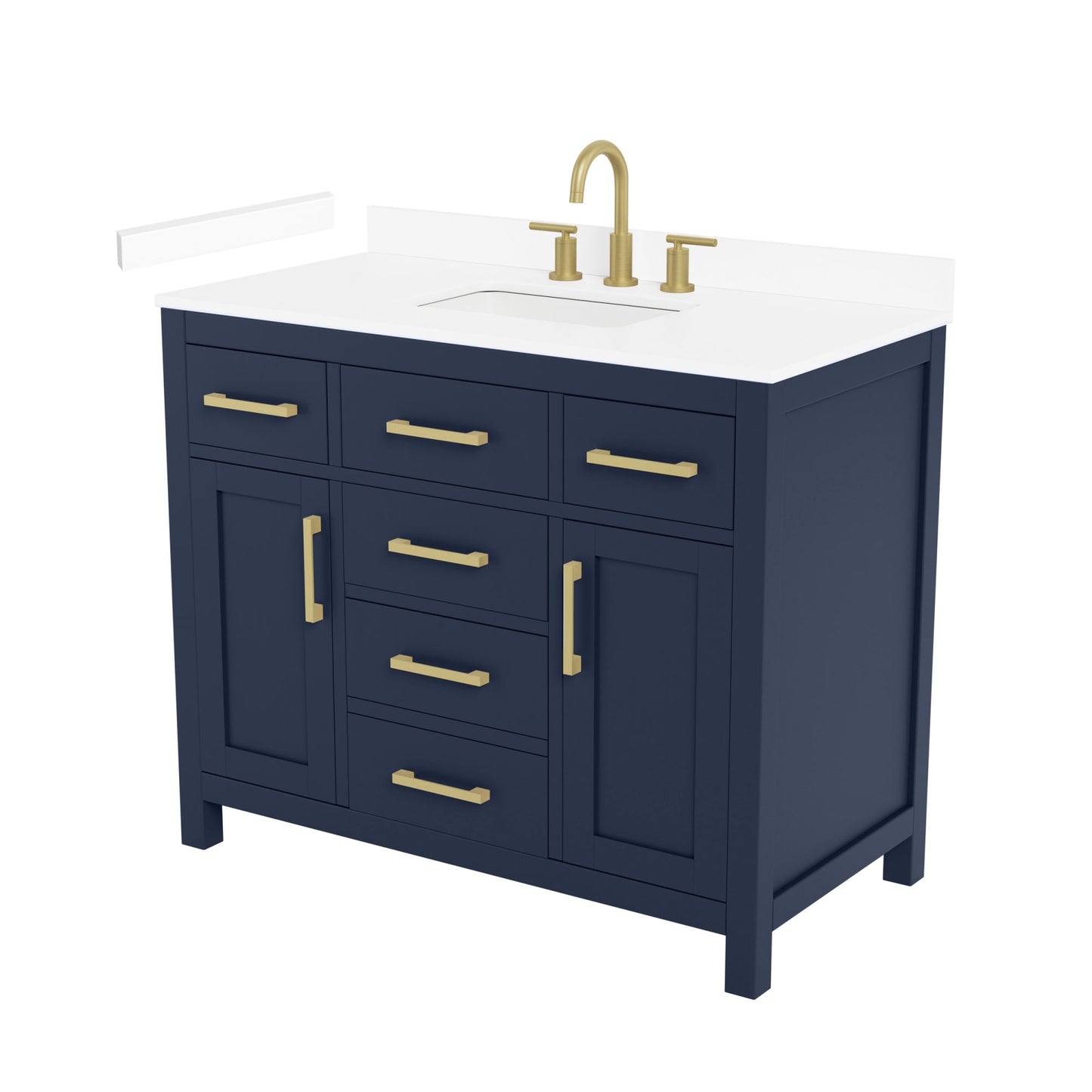 Beckett Bathroom Vanity with Countertop 42 inch Single Sink 3-hole Faucet Setup