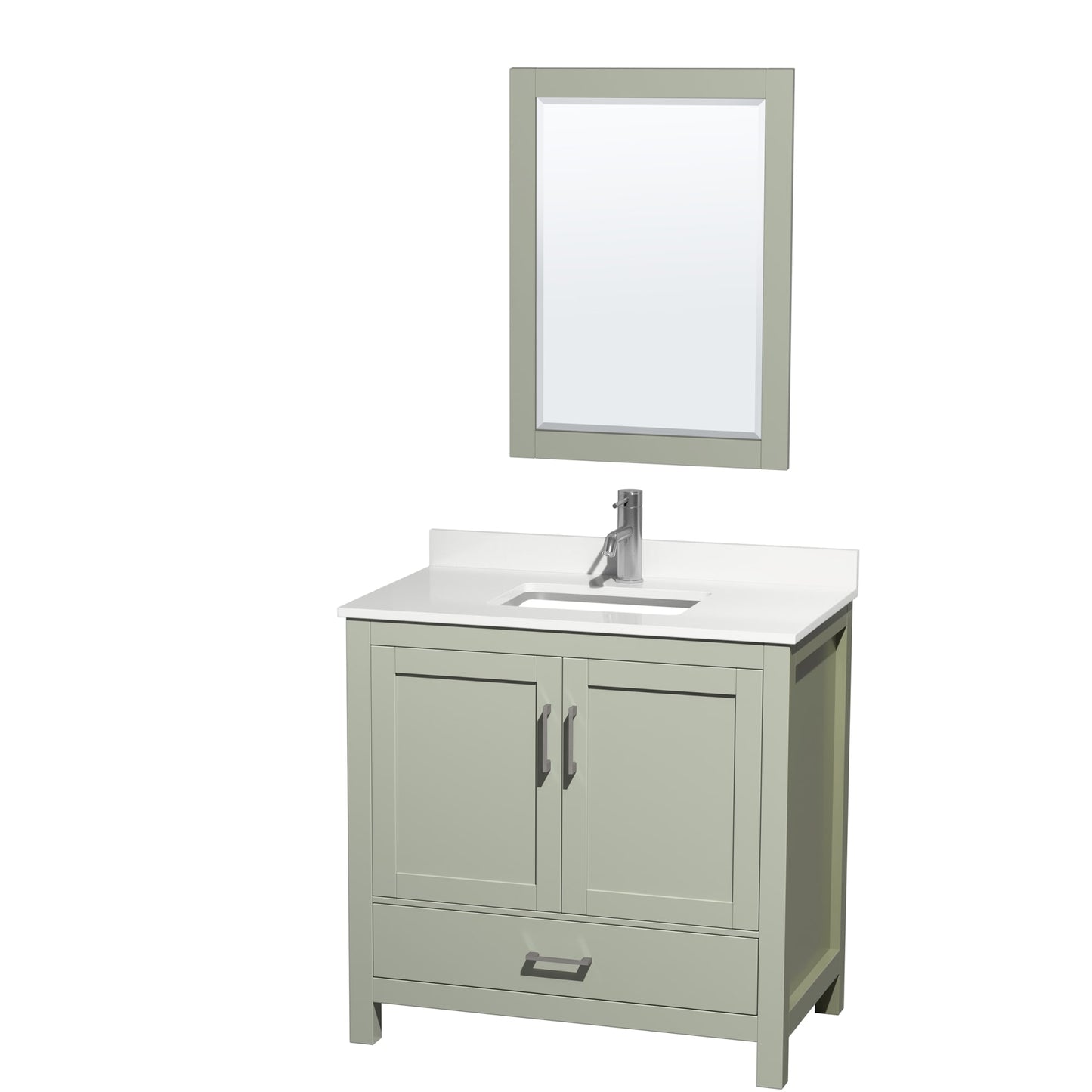 Sheffield Bathroom Vanity with Countertop 36 inch Single Sink Single hole Faucet Setup