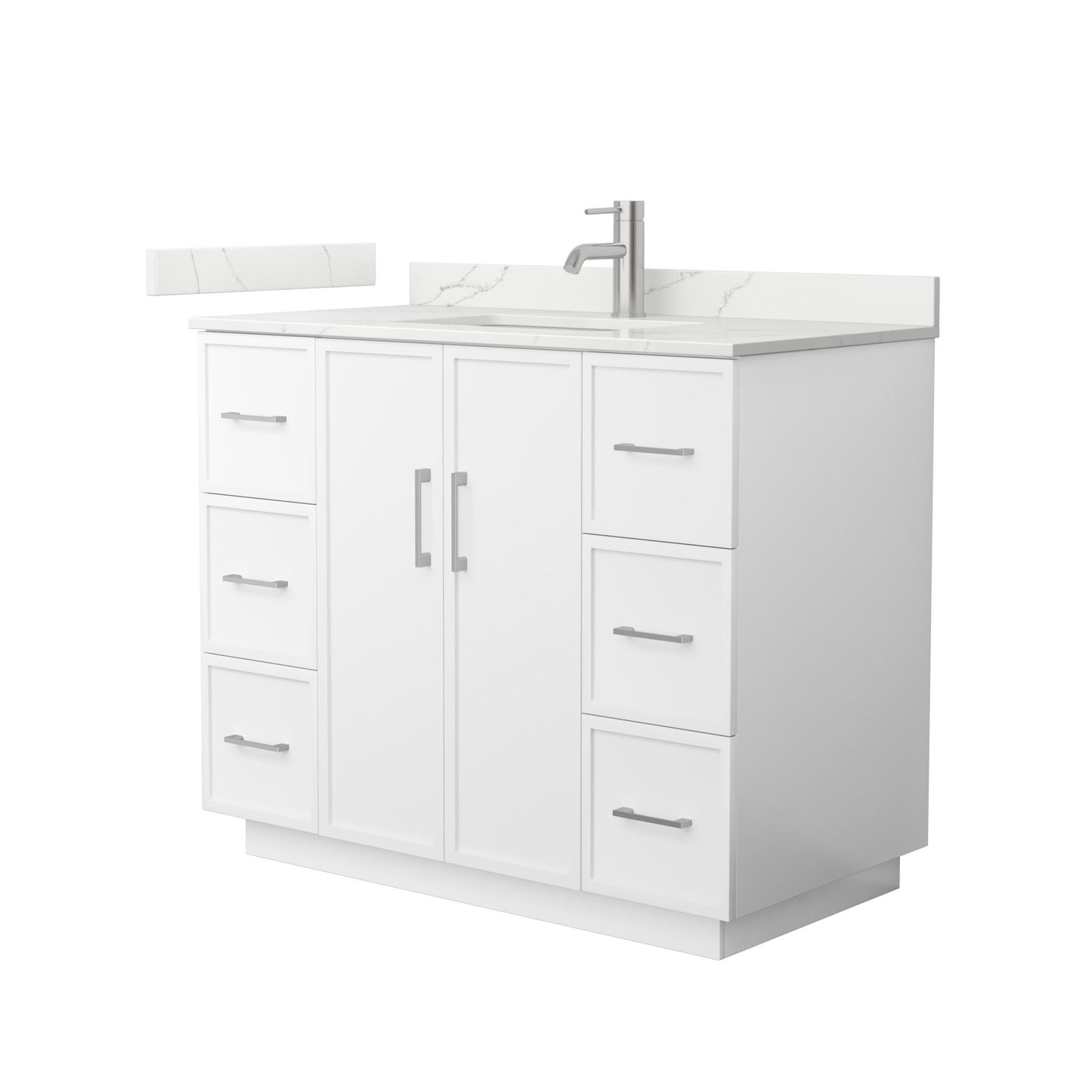 Elan TK Bathroom Vanity with Countertop 42 inch Single Sink Single hole Faucet Setup