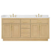 Custom image for Rift Oak with Brushed Gold Trim / White Cultured Marble / No Mirror