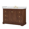 Custom image for Dark Walnut with Brushed Gold Trim / White Quartz / No Mirror