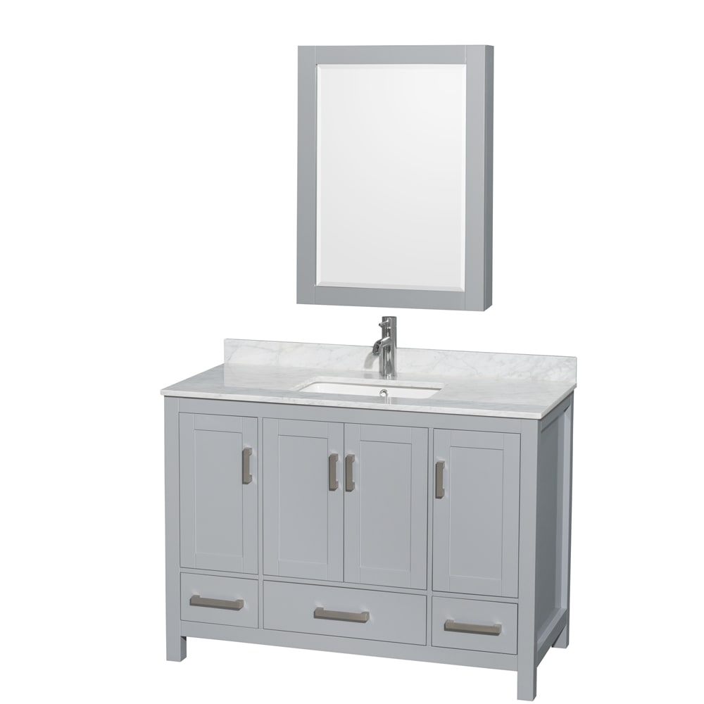 Sheffield Bathroom Vanity with Countertop 48 inch Single Sink Single hole Faucet Setup