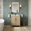 Custom image for White Oak with Matte Black Trim / Carrara Cultured Marble / No Mirror