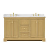 Custom image for Honey Oak with Brushed Gold Trim / White Quartz / No Mirror
