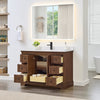Custom image for Dark Walnut with Matte Black Trim / White Cultured Marble / No Mirror