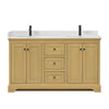 Custom image for Honey Oak with Matte Black Trim / Carrara Cultured Marble / No Mirror
