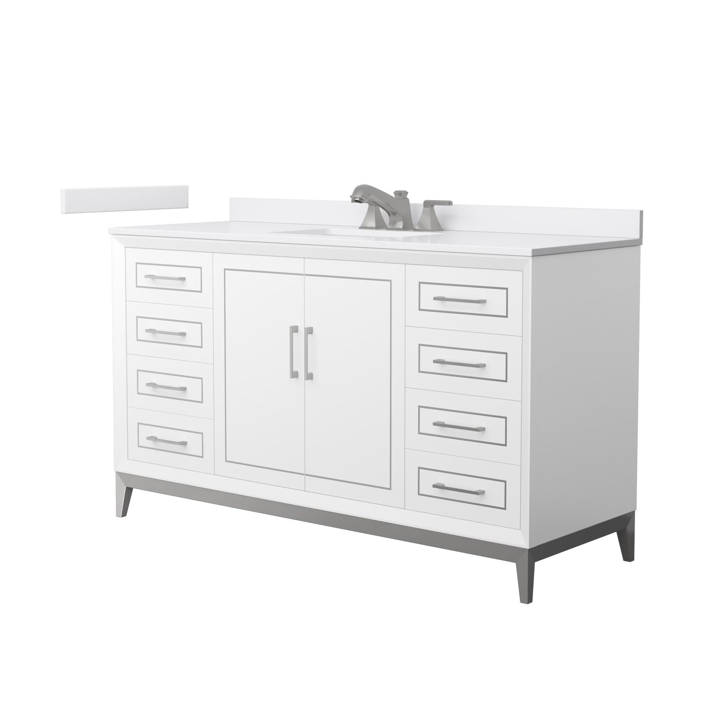 Marlena Bathroom Vanity with Countertop 60 inch Single Sink 3-hole Faucet Setup