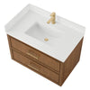 Custom image for Toasted Walnut with Satin Bronze Trim / White Quartz / No Mirror