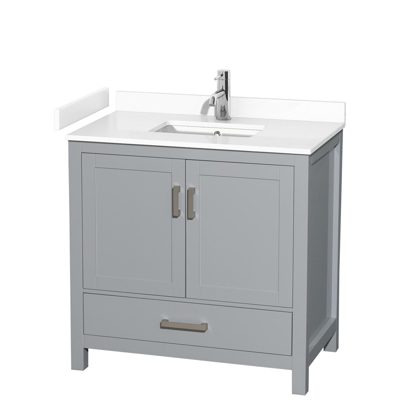 Sheffield Bathroom Vanity with Countertop 36 inch Single Sink Single hole Faucet Setup