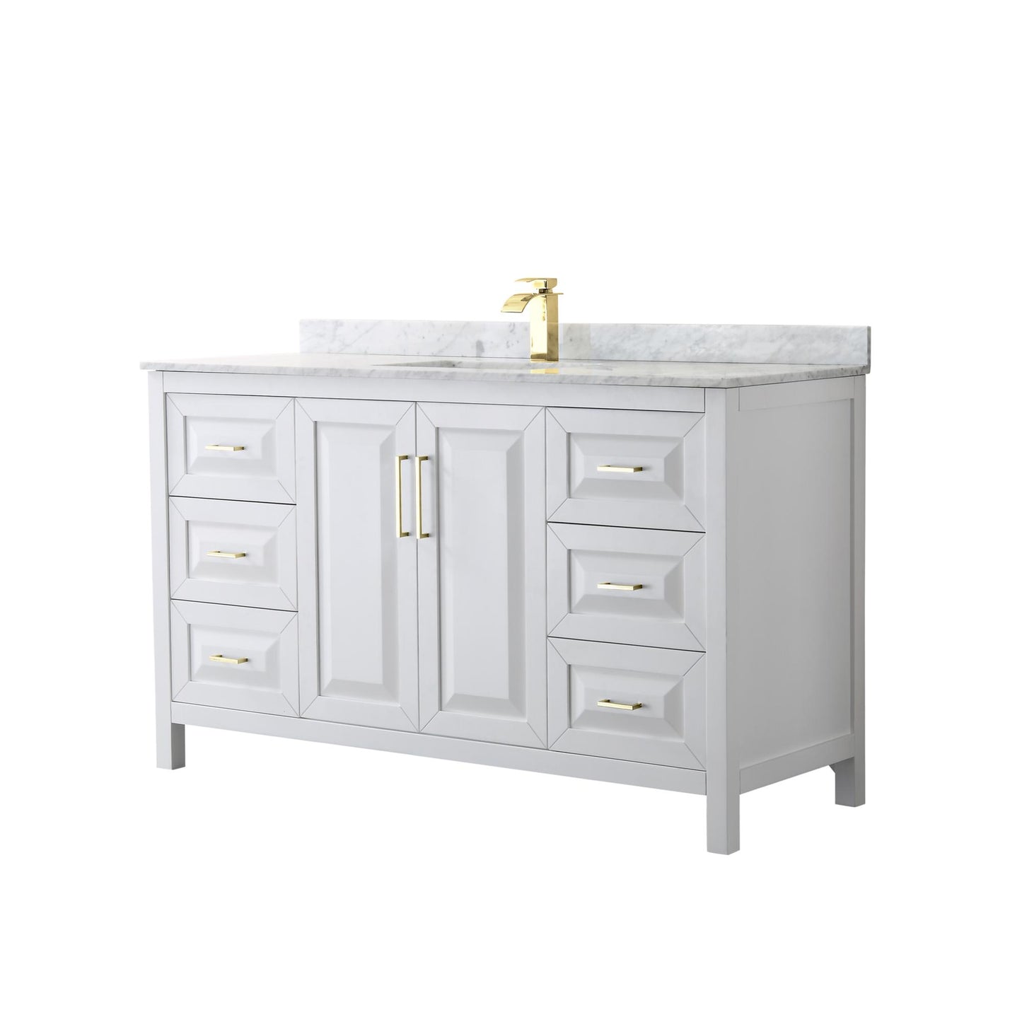 Daria Bathroom Vanity with Countertop 60 inch Single Sink Single hole Faucet Setup