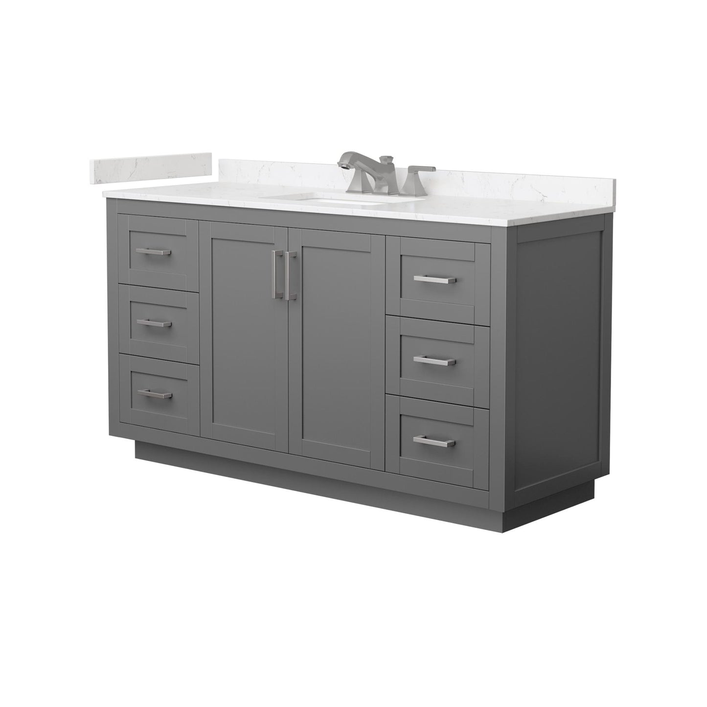 Miranda Bathroom Vanity with Countertop 60 inch Single Sink 3-hole Faucet Setup