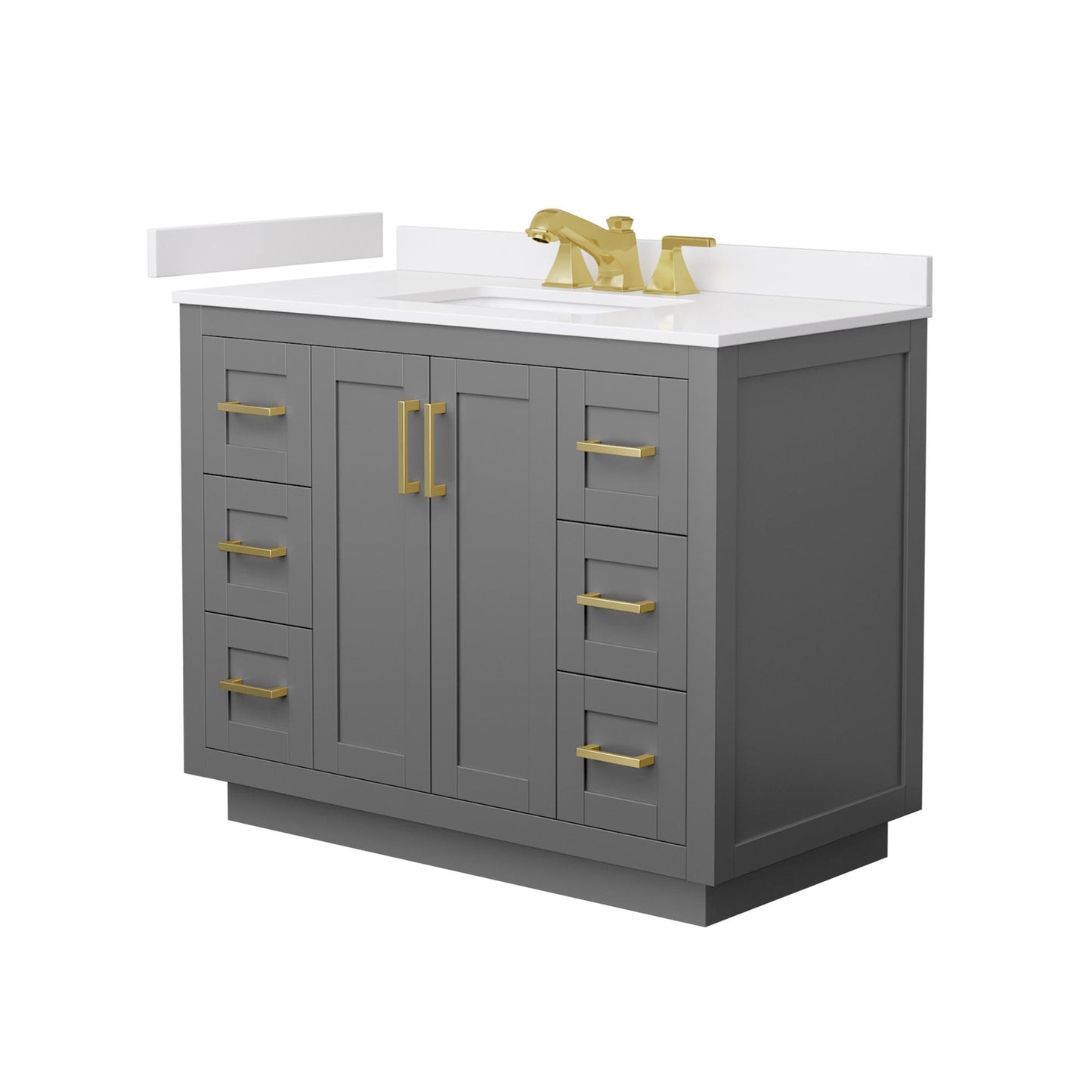 Miranda Bathroom Vanity with Countertop 42 inch Single Sink 3-hole Faucet Setup