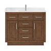 Custom image for Dark Oak with Brushed Nickel Trim / White Cultured Marble / No Mirror