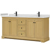 Custom image for Honey Oak with Matte Black Trim / Giotto Quartz / No Mirror