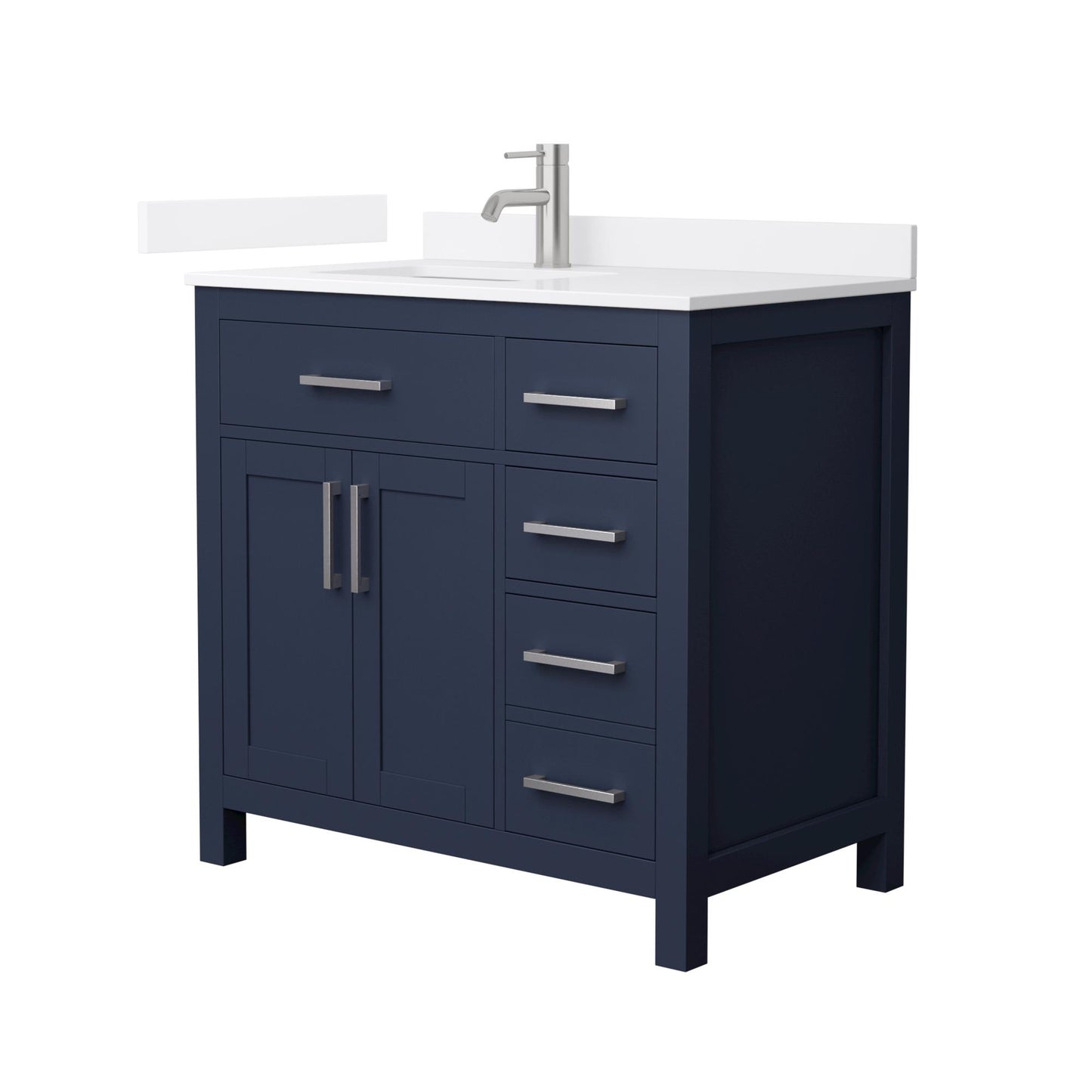 Beckett Bathroom Vanity with Countertop 36 inch Single Sink Single hole Faucet Setup