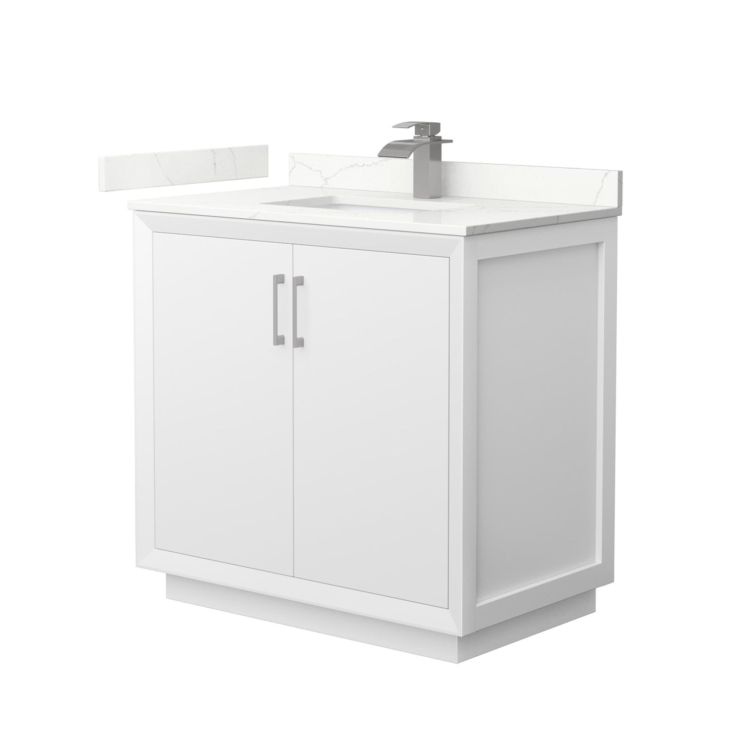 Strada Bathroom Vanity with Countertop 36 inch Single Sink Single hole Faucet Setup