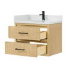 Custom image for Scandinavian Oak with Matte Black Trim / Giotto Quartz / No Mirror