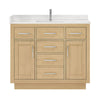 Custom image for Rift Oak with Brushed Nickel Trim / White Quartz / No Mirror