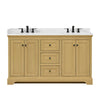 Custom image for Honey Oak with Matte Black Trim / White Quartz / No Mirror