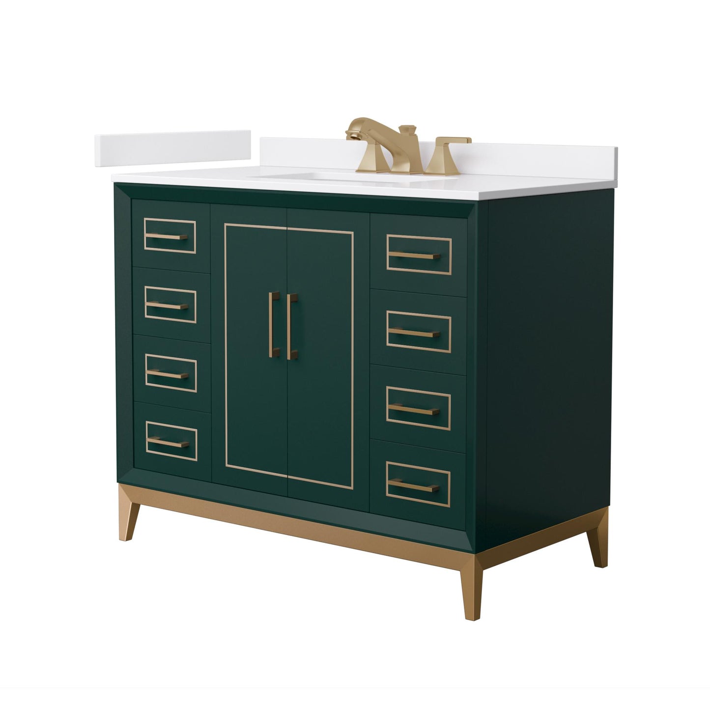 Marlena Bathroom Vanity with Countertop 42 inch Single Sink 3-hole Faucet Setup