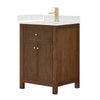 Custom image for Dark Walnut with Brushed Gold Trim / Carrara Cultured Marble / No Mirror
