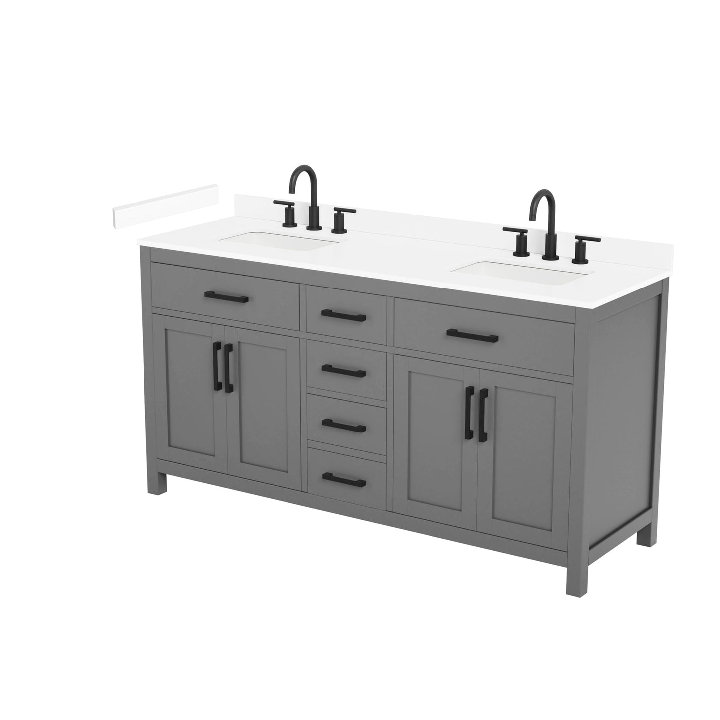Beckett Bathroom Vanity with Countertop 66 inch Double Sink 3-hole Faucet Setup