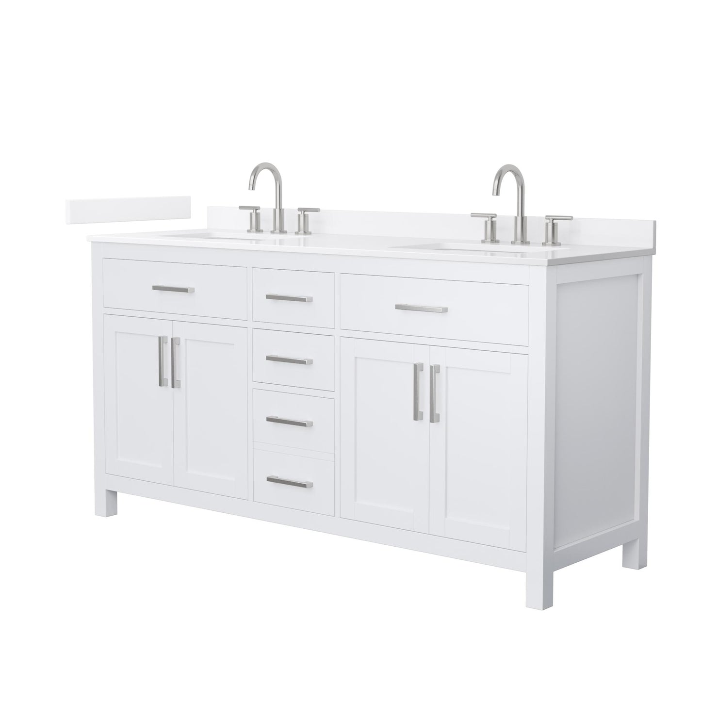 Beckett Bathroom Vanity with Countertop 66 inch Double Sink 3-hole Faucet Setup