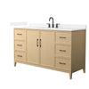 Custom image for White Oak with Matte Black Trim / White Quartz / No Mirror