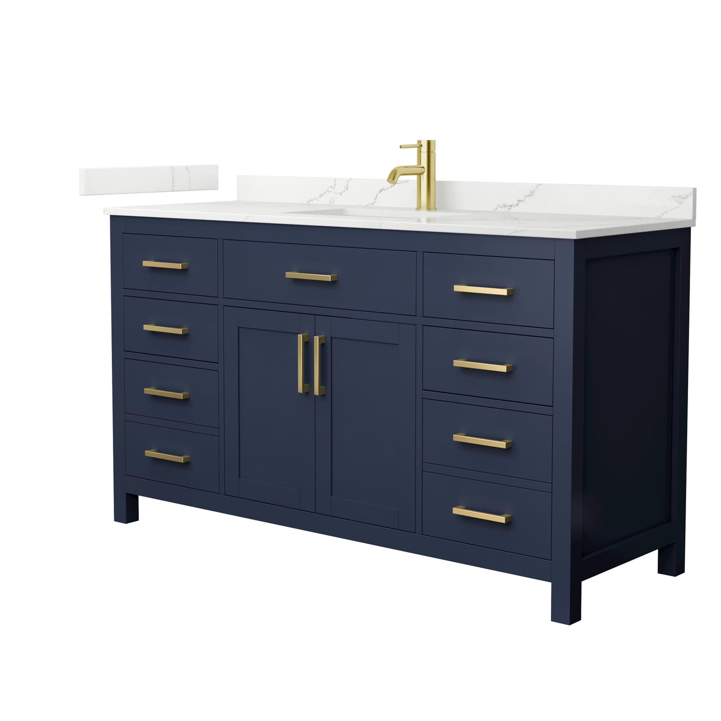 Beckett Bathroom Vanity with Countertop 60 inch Single Sink Single hole Faucet Setup