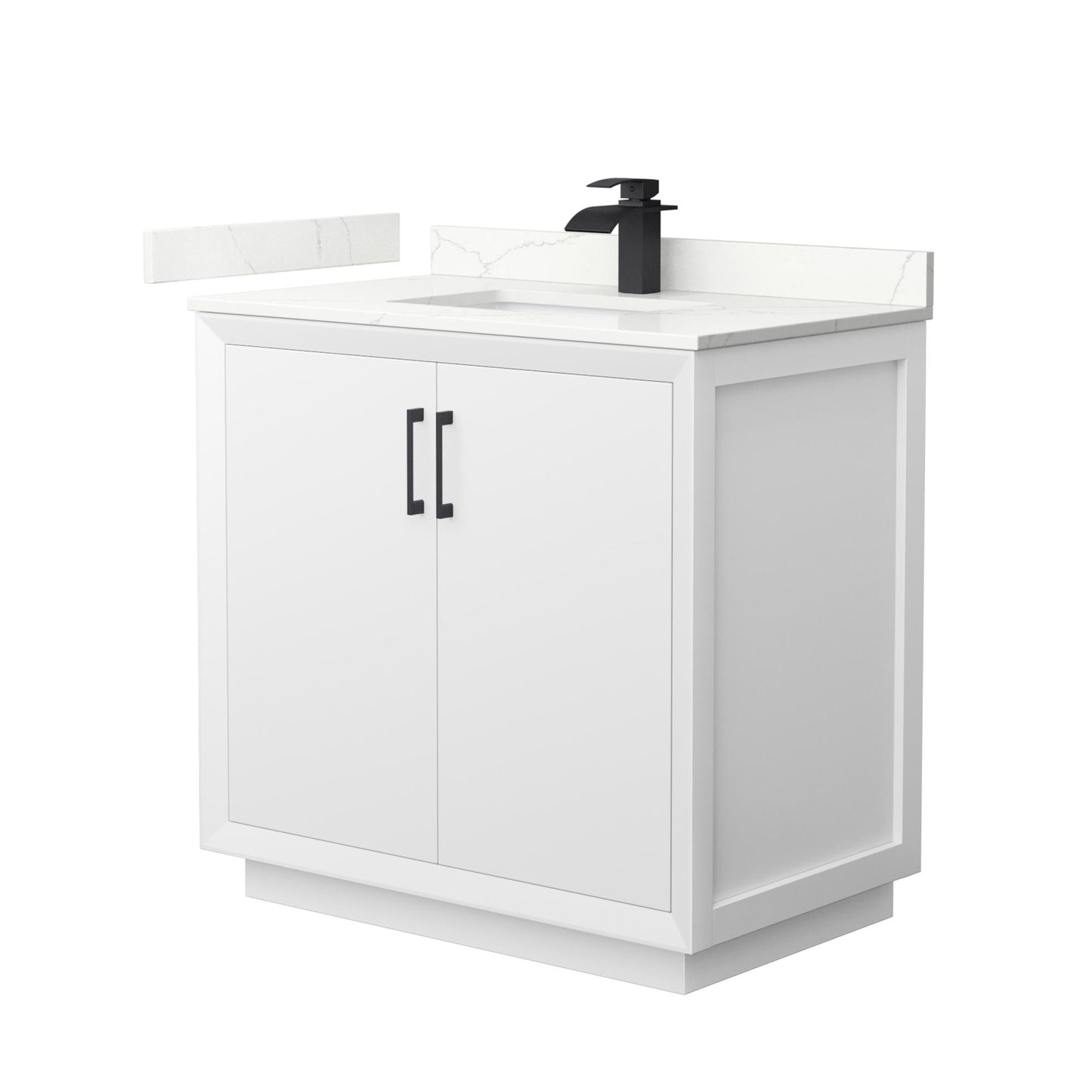 Strada Bathroom Vanity with Countertop 36 inch Single Sink Single hole Faucet Setup