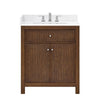 Custom image for Dark Walnut with Brushed Nickel Trim / White Cultured Marble / No Mirror