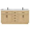 Custom image for Rift Oak with Matte Black Trim / Carrara Cultured Marble / No Mirror