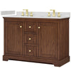 Custom image for Dark Walnut with Brushed Gold Trim / Giotto Quartz / No Mirror