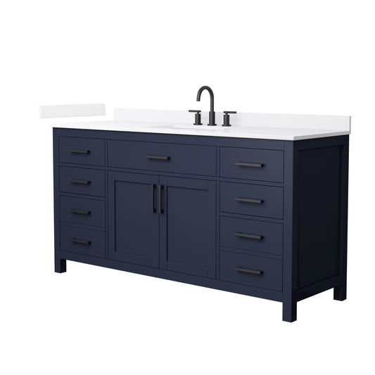Beckett Bathroom Vanity with Countertop 66 inch Single Sink 3-hole Faucet Setup