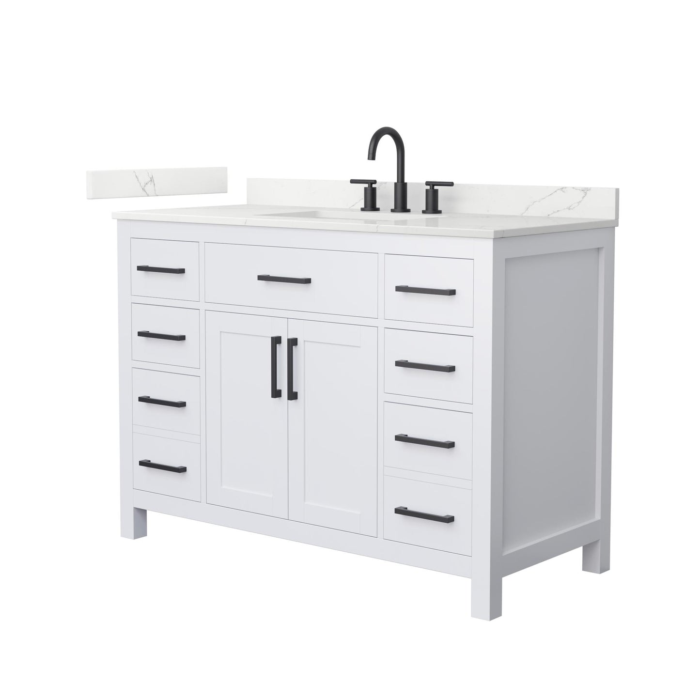 Beckett Bathroom Vanity with Countertop 48 inch Single Sink 3-hole Faucet Setup