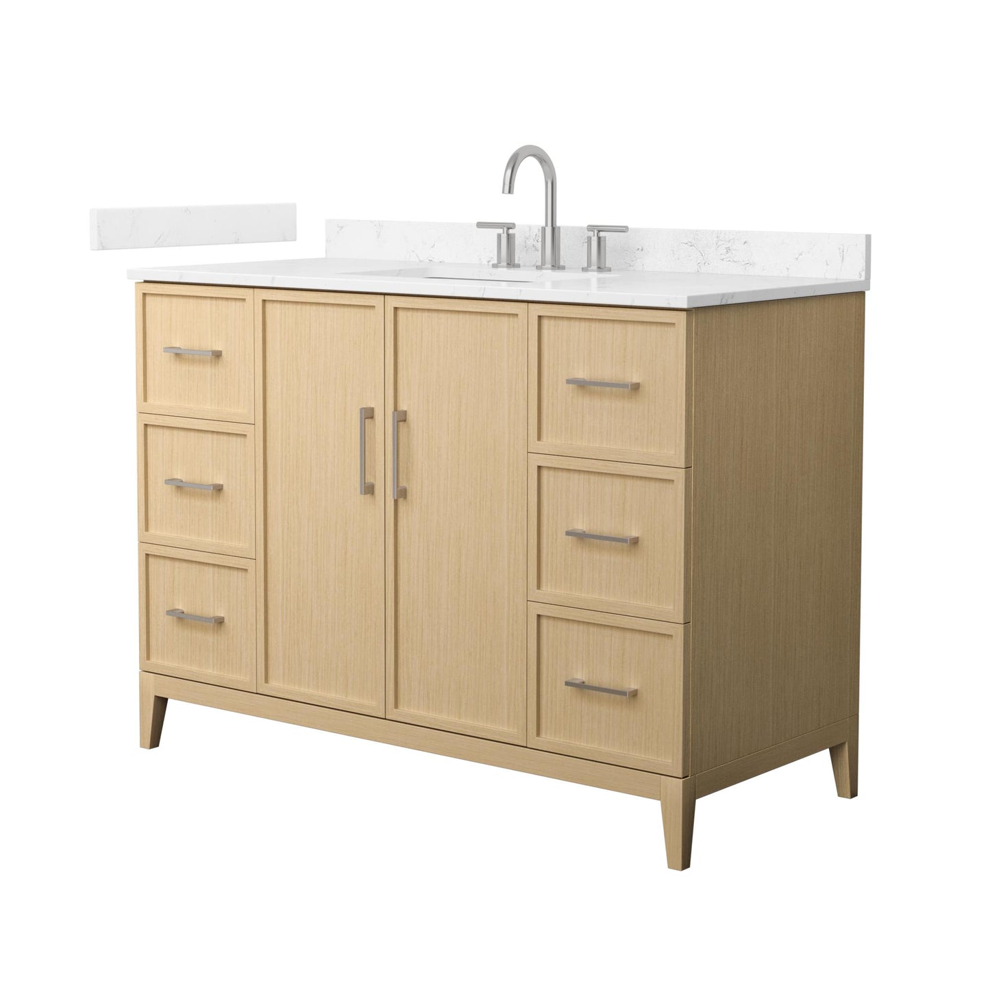 Elan Bathroom Vanity with Countertop 48 inch Single Sink 3-hole Faucet Setup