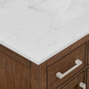 Custom image for Dark Oak with Brushed Nickel Trim / Carrara Cultured Marble / No Mirror