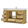 Custom image for Honey Oak with Polished Chrome Trim / Giotto Quartz / No Mirror