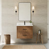 Custom image for Toasted Walnut with Matte Black Trim / White Quartz / No Mirror