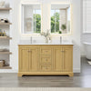 Custom image for Honey Oak with Polished Chrome Trim / Carrara Cultured Marble / No Mirror