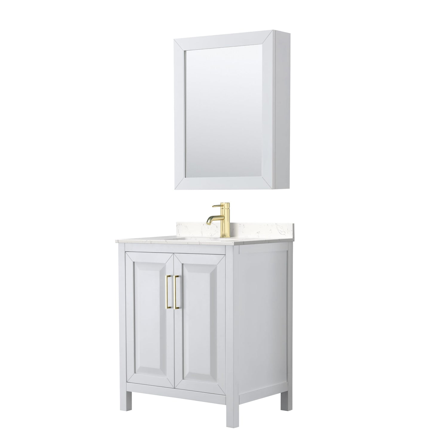 Daria Bathroom Vanity with Countertop 30 inch Single Sink Single hole Faucet Setup