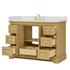 Custom image for Honey Oak with Brushed Gold Trim / White Quartz / No Mirror
