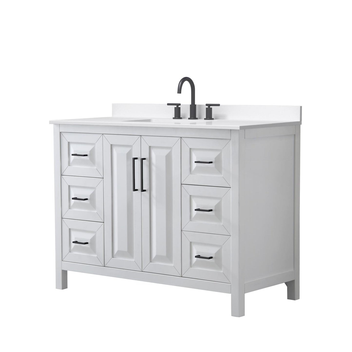 Daria Bathroom Vanity with Countertop 48 inch Single Sink 3-hole Faucet Setup